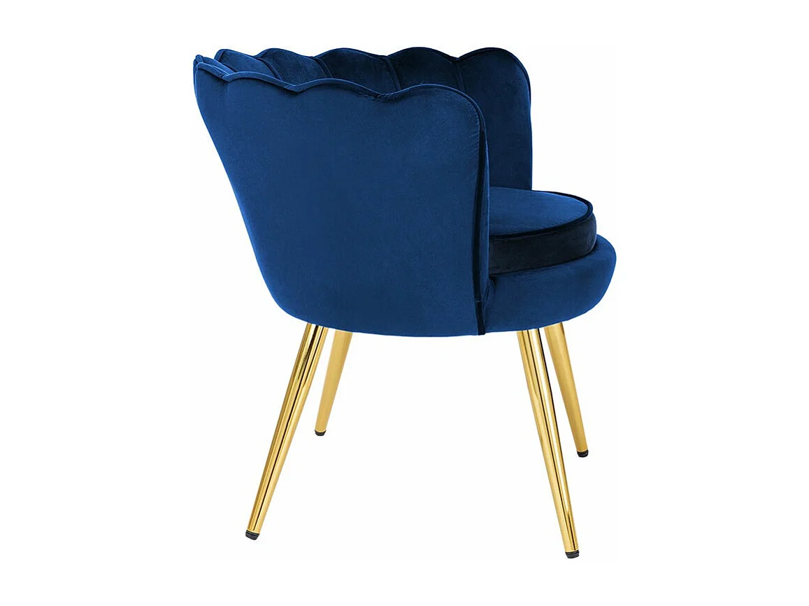 Fauteuil Comfivo 319, Bleu, 75x76x72cm, Tissu, Pieds: Métal