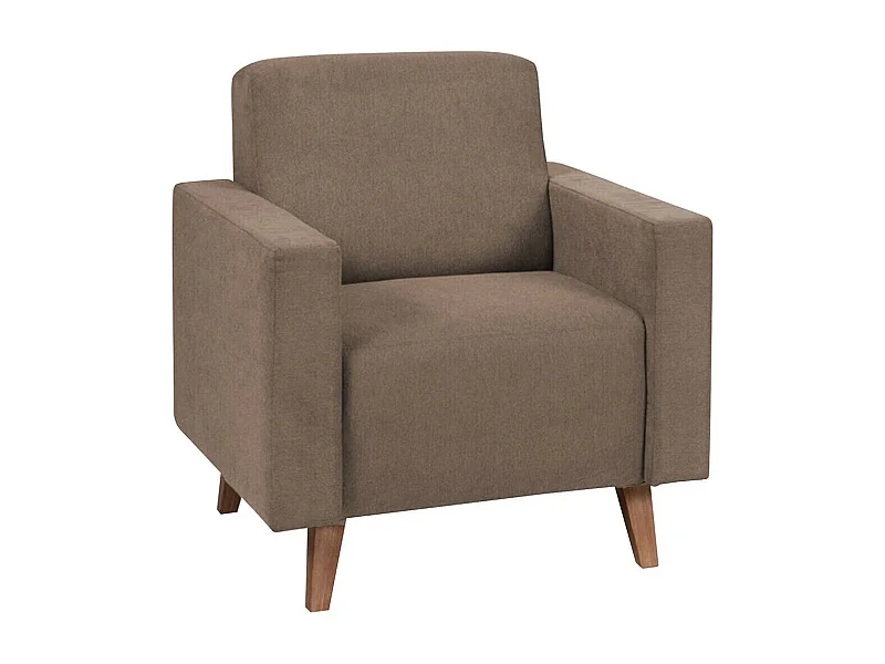 Fauteuil Delbene 102, Marron, 80x75x75cm, Tapisserie, Pieds: Plastique