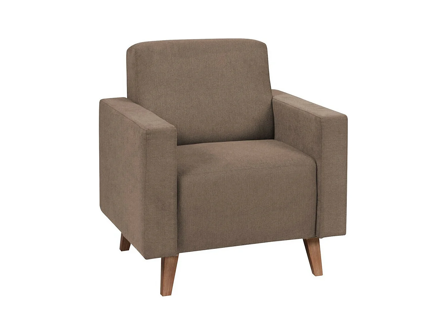 Fauteuil Delbene 102, Marron, 80x75x75cm, Tapisserie, Pieds: Plastique