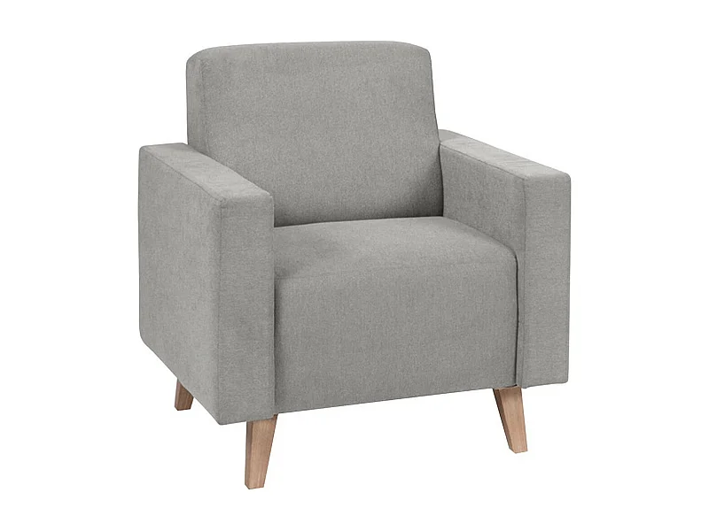 Fauteuil Delbene 102, Gris, 80x75x75cm, Tapisserie, Pieds: Plastique