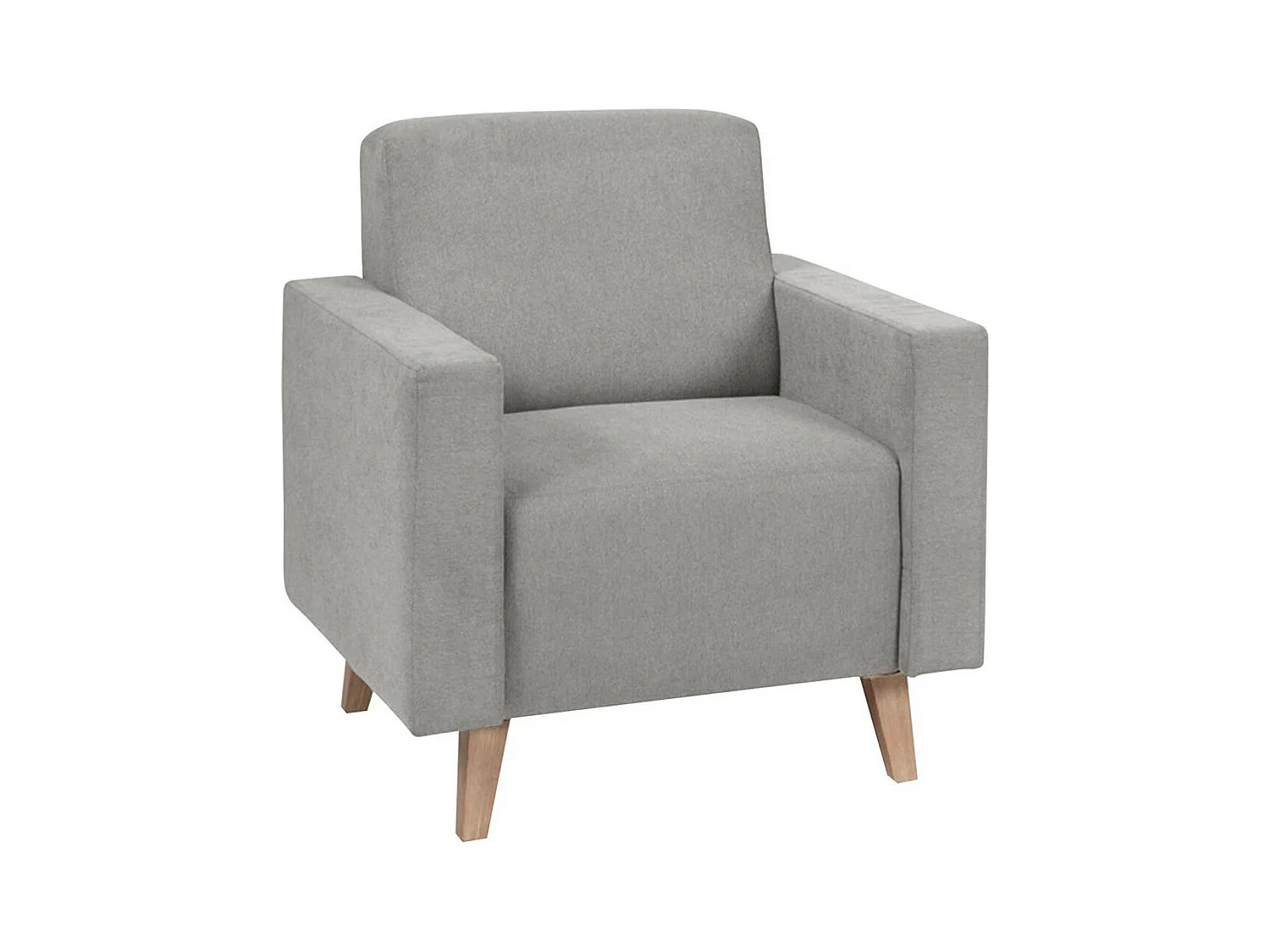 Fauteuil Delbene 102, Gris, 80x75x75cm, Tapisserie, Pieds: Plastique