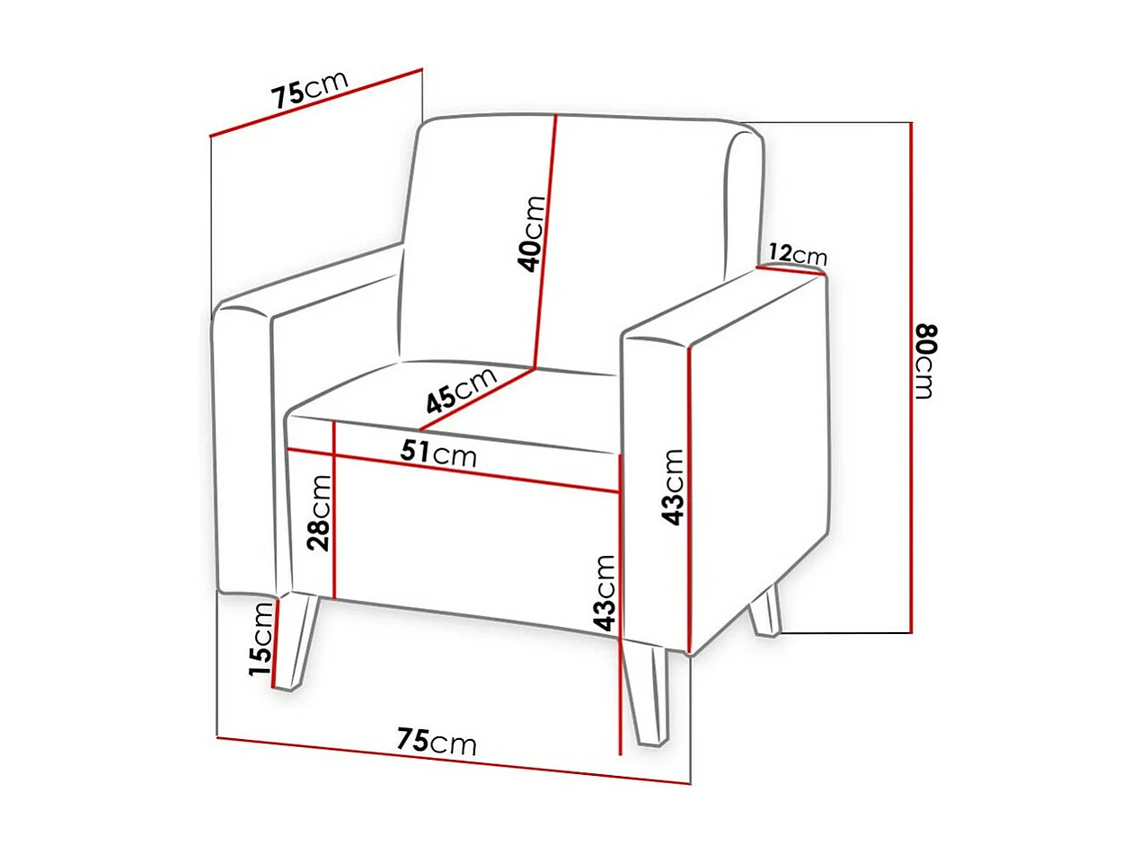 Fauteuil Delbene 102, Gris, 80x75x75cm, Tissu, Pieds: Plastique