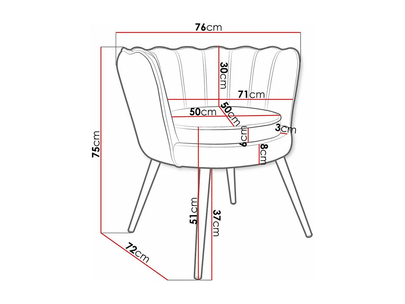 Sillón Comfivo 319, Gris, 75x76x72cm, Tapiz, Patas: Metal