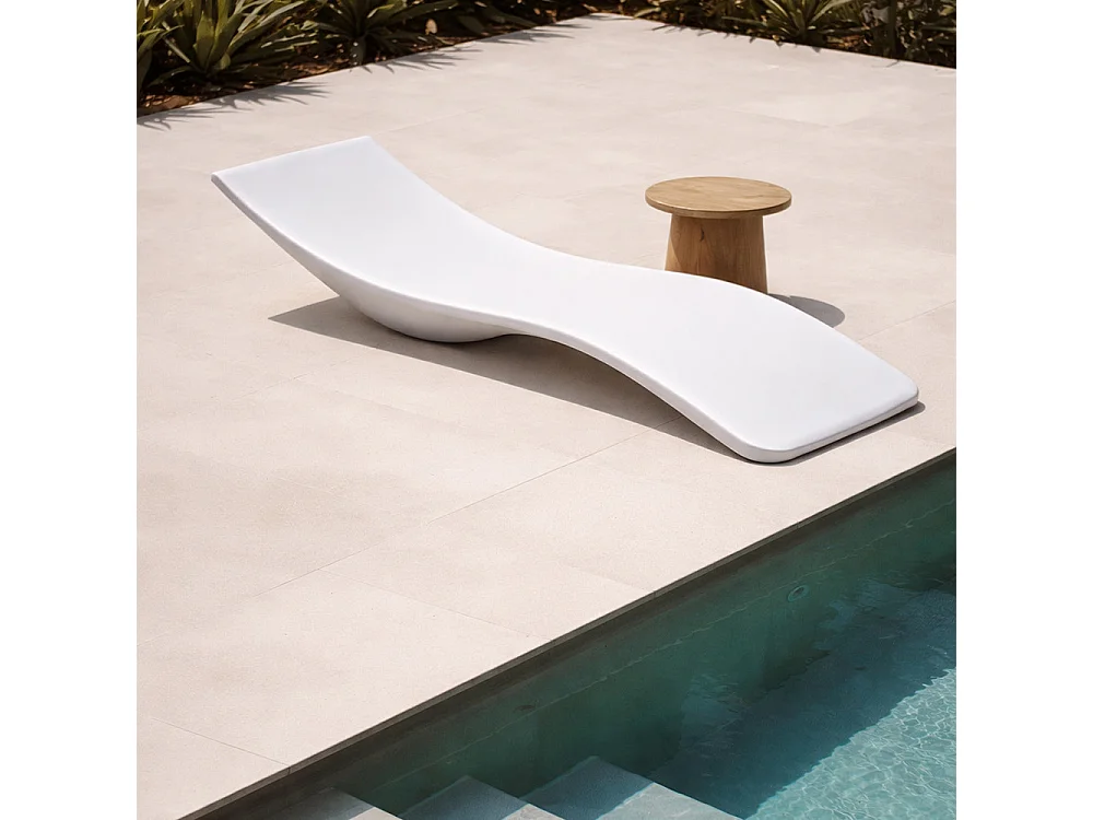 Lettino da piscina di design - Bianco opaco - Hero
