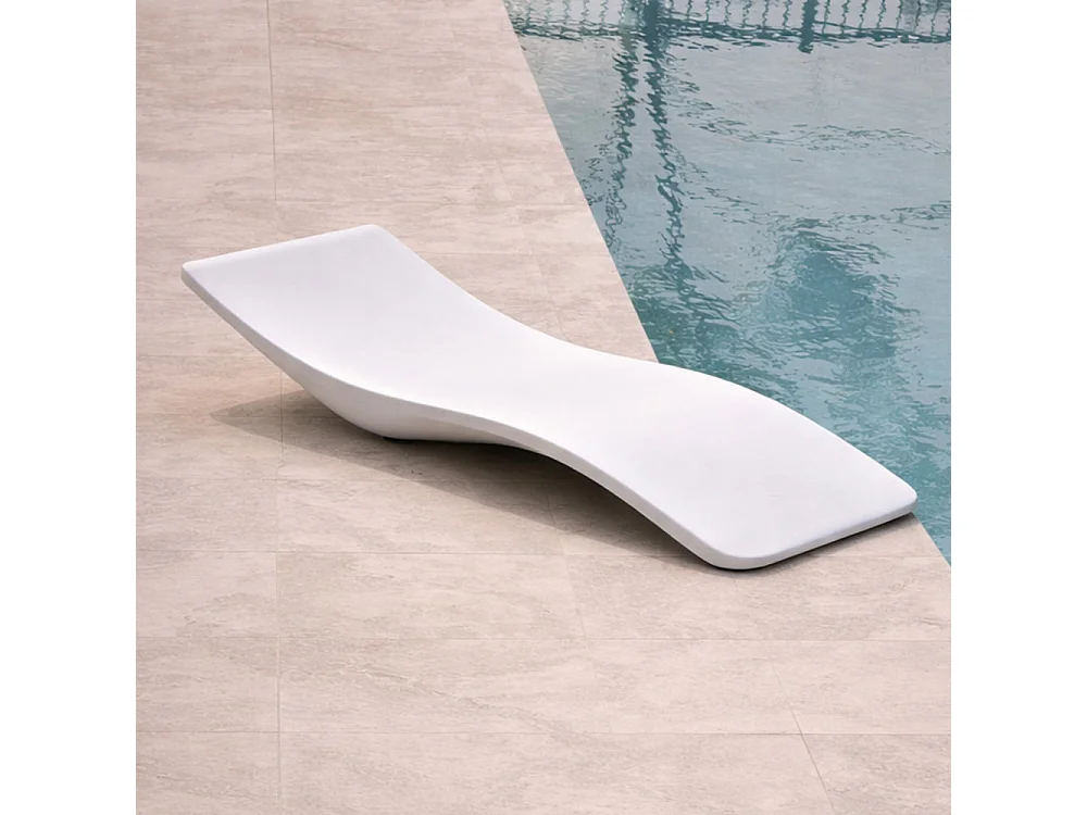 Lettino da piscina di design - Bianco opaco - Hero