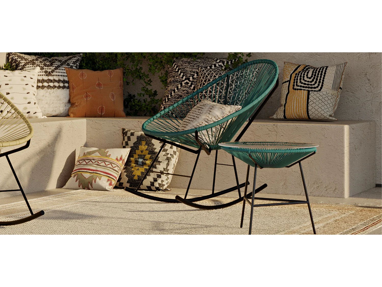 Table de Jardin - Table d'Appoint - Acapulco Turquoise