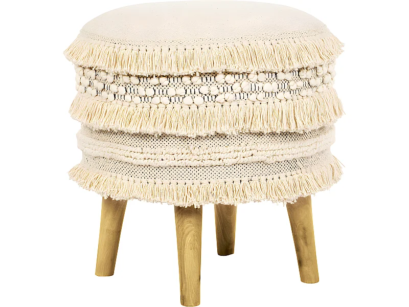 Sgabello Pouf Rotondo - Stile Boho Bali - Jenny