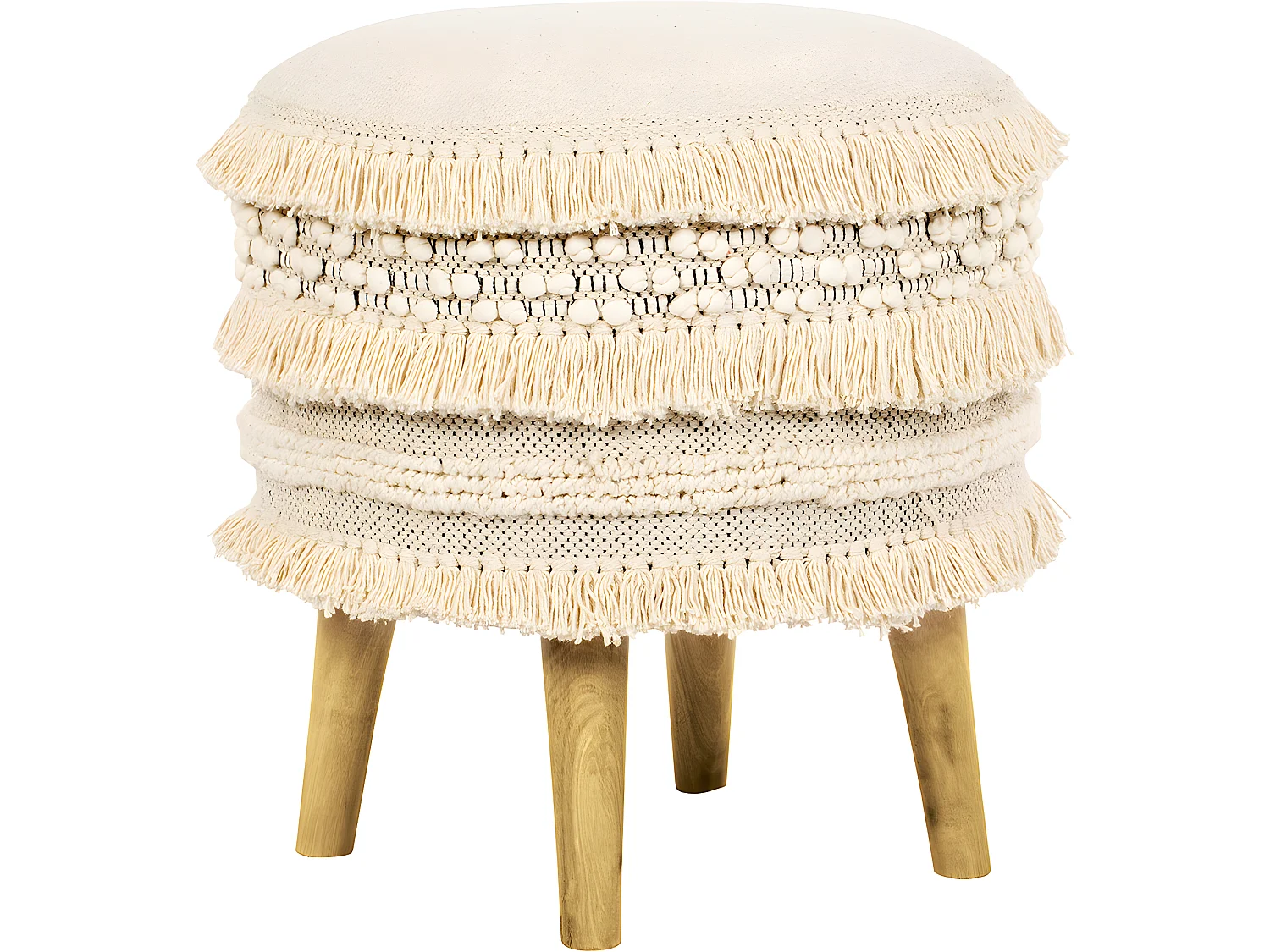 Sgabello Pouf Rotondo - Stile Boho Bali - Jenny