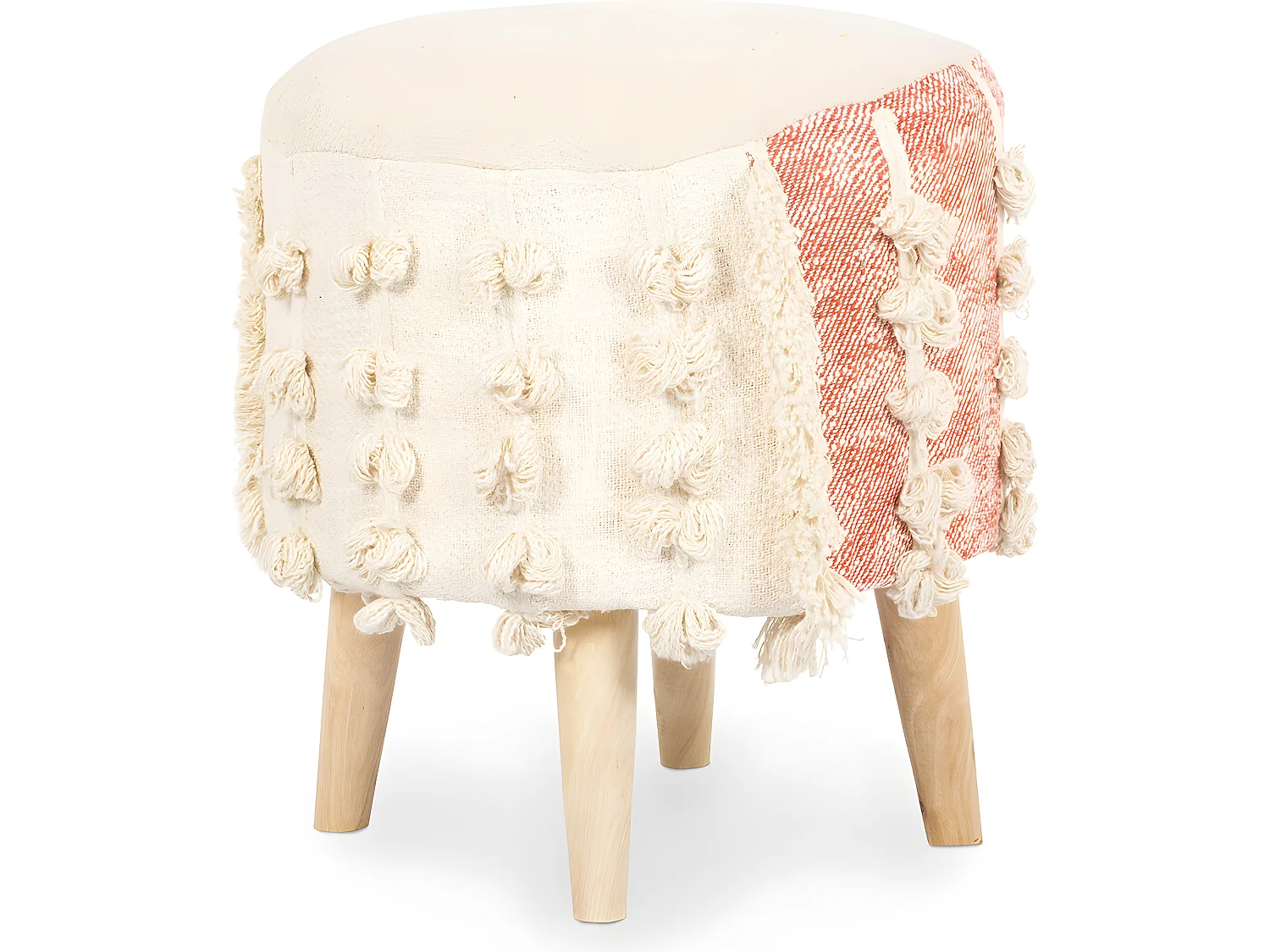 Taburete Puff Redondo - Estilo Boho Bali - Batty