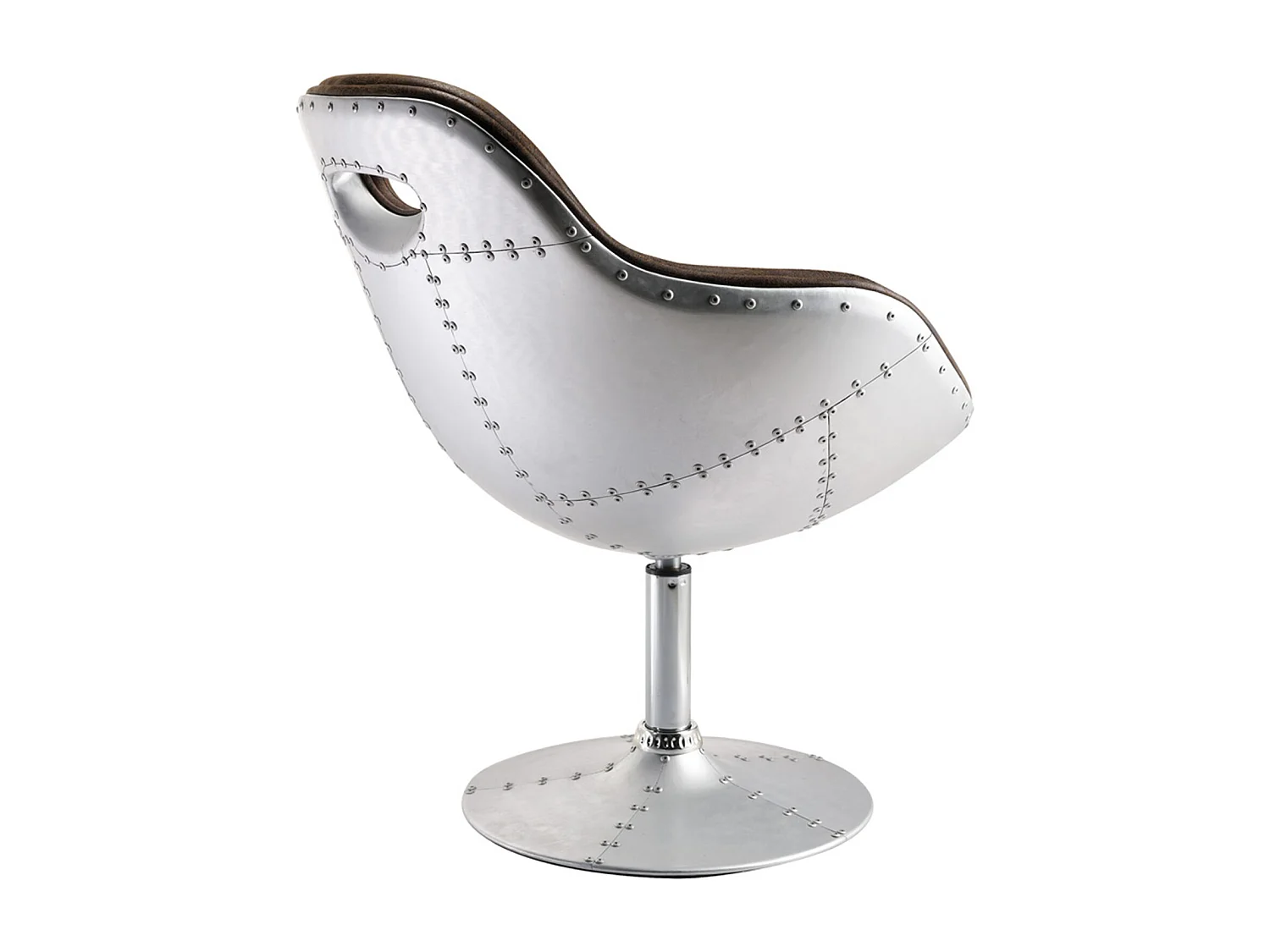 Fauteuil pivotant de design aviateur - Tapissé en PU Marron