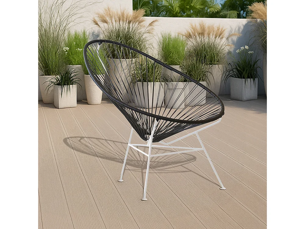 Chaise d'extérieur - Chaise de jardin d'extérieur - Acapulco Noir