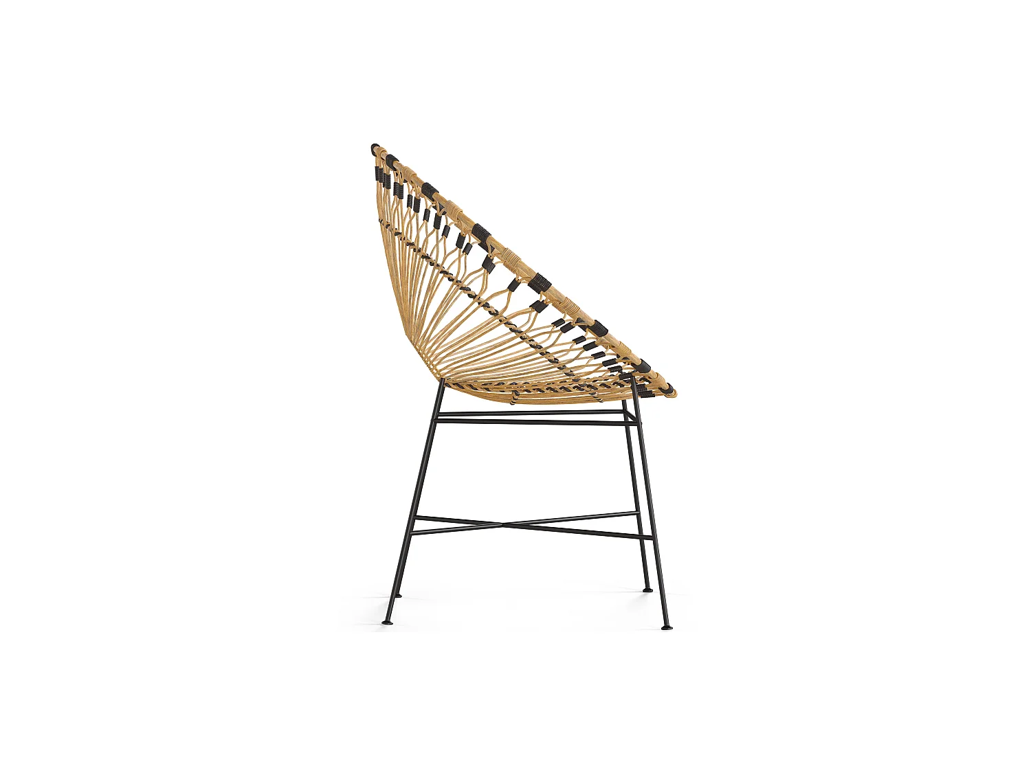 Runder Outdoor-Sessel aus synthetischem Rattan - Boho-Bali-Design - Elsa