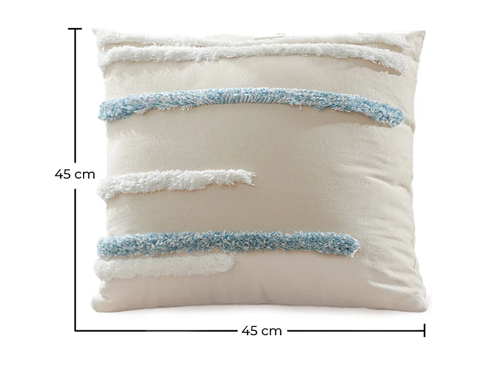 Coussin de style boho Bali - Housse et Rembourrage inclus - Sur Bleu