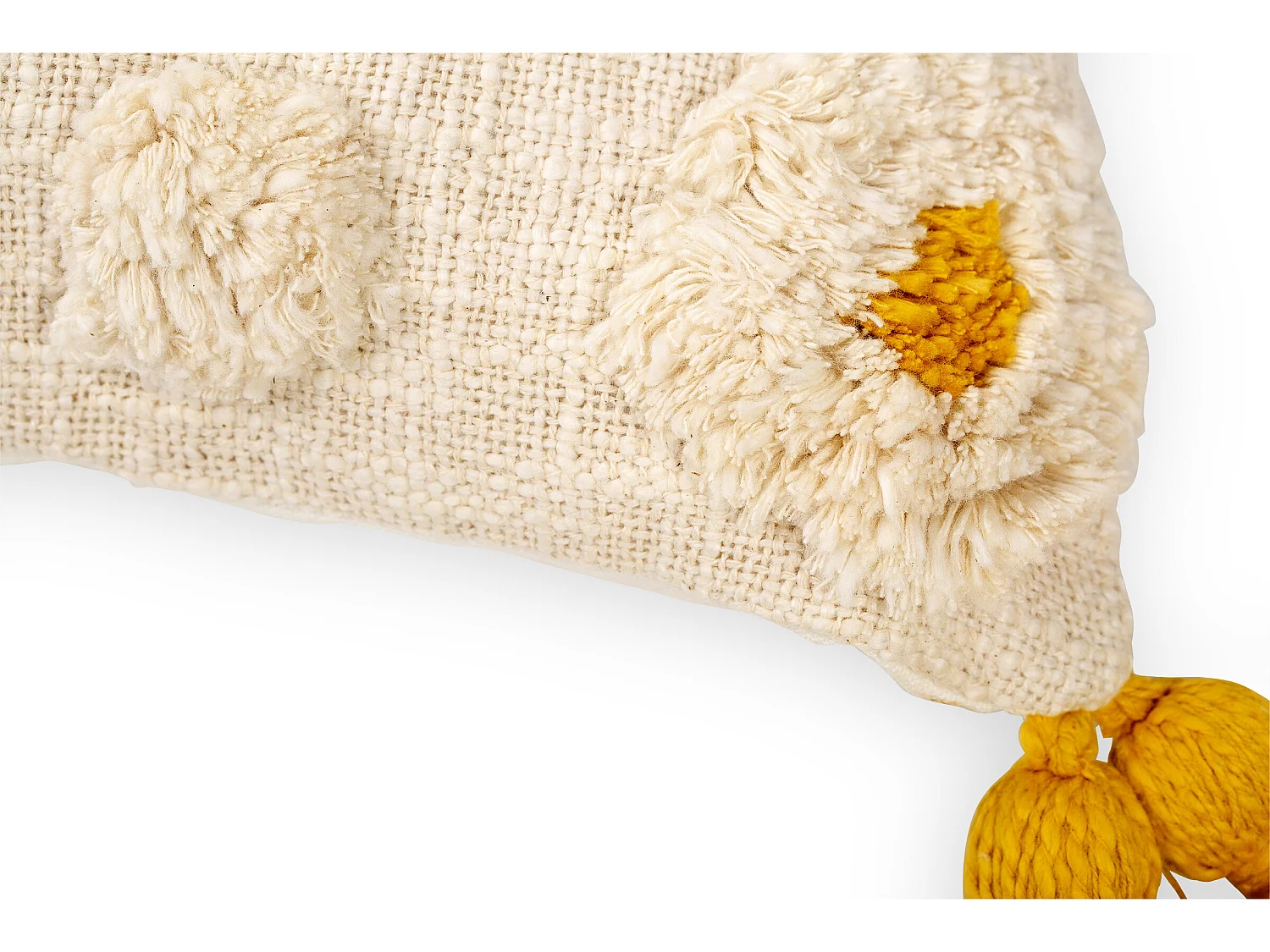 Coussin de style boho Bali - Housse et Rembourrage inclus - Isla Jaune