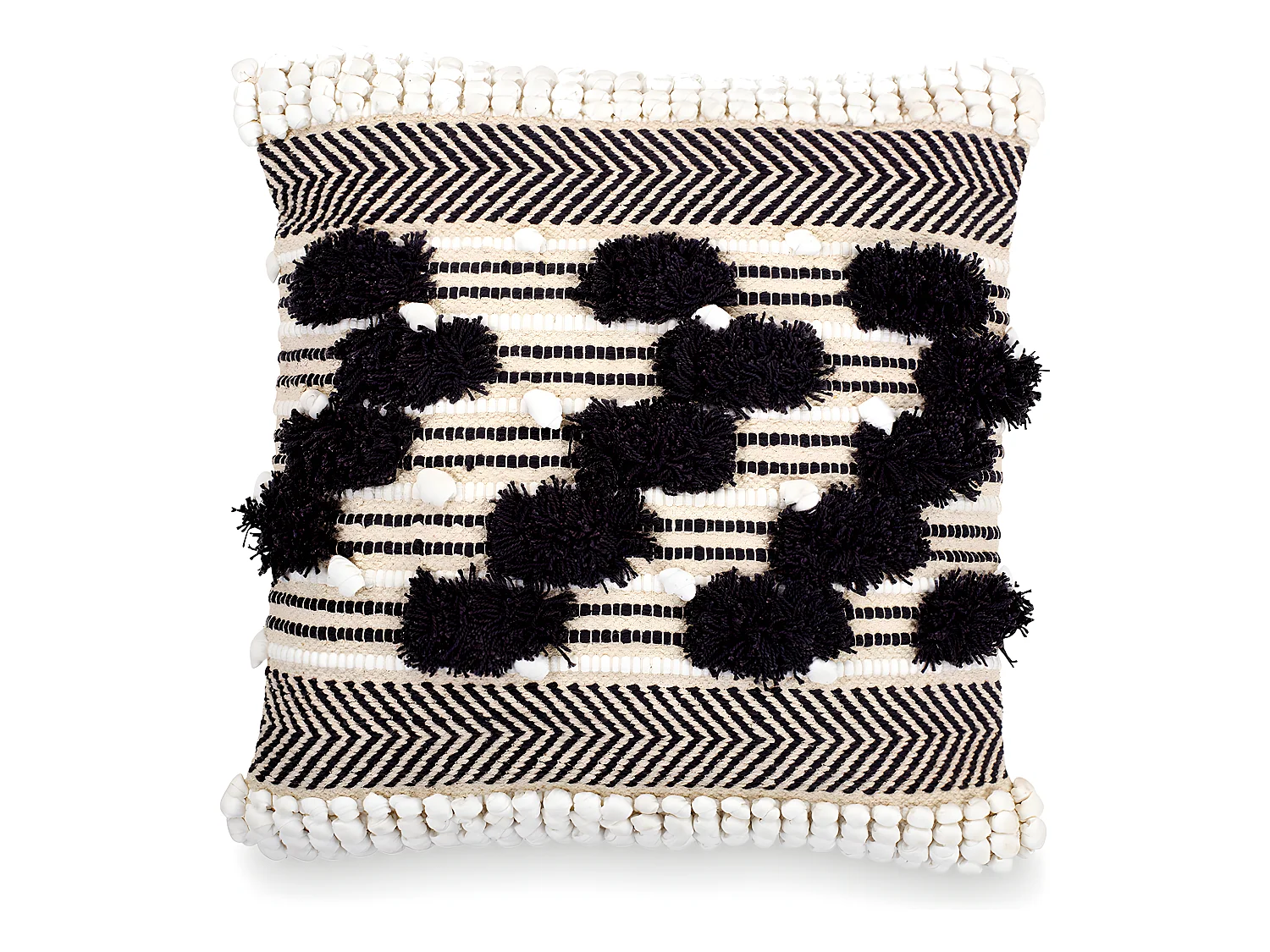 Coussin de style boho Bali - Housse et Rembourrage inclus -Sabrina Gris