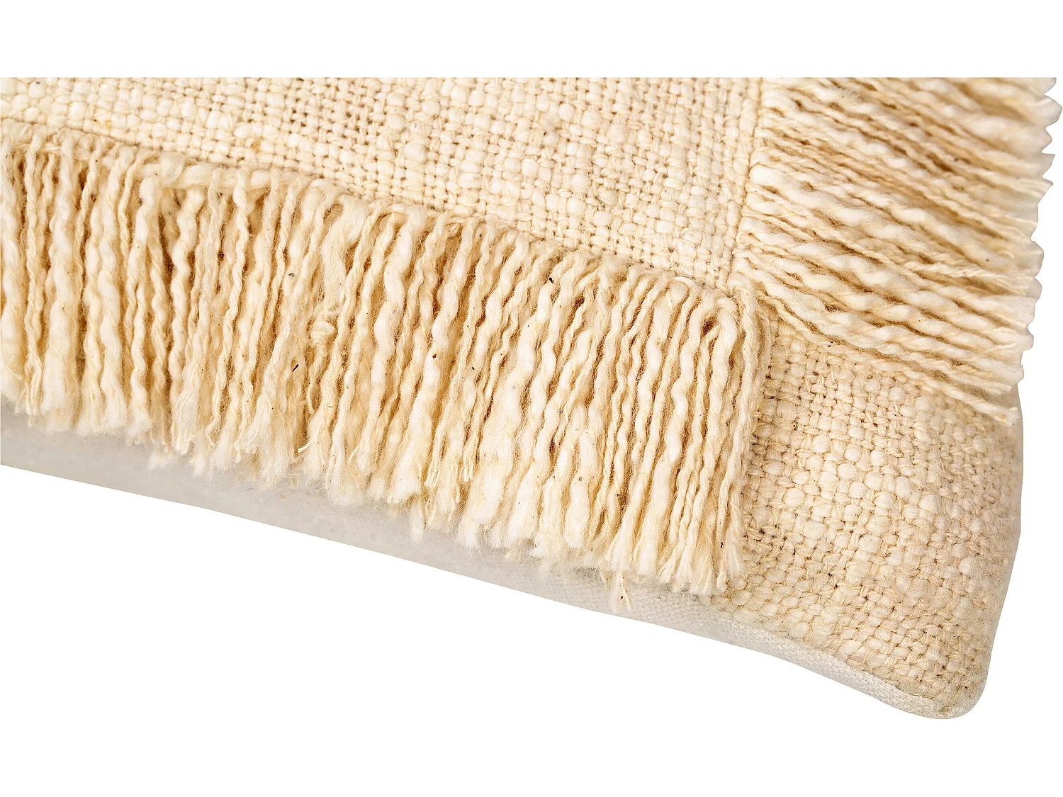 Coussin de style boho Bali - Housse et Rembourrage inclus - Eva Blanc