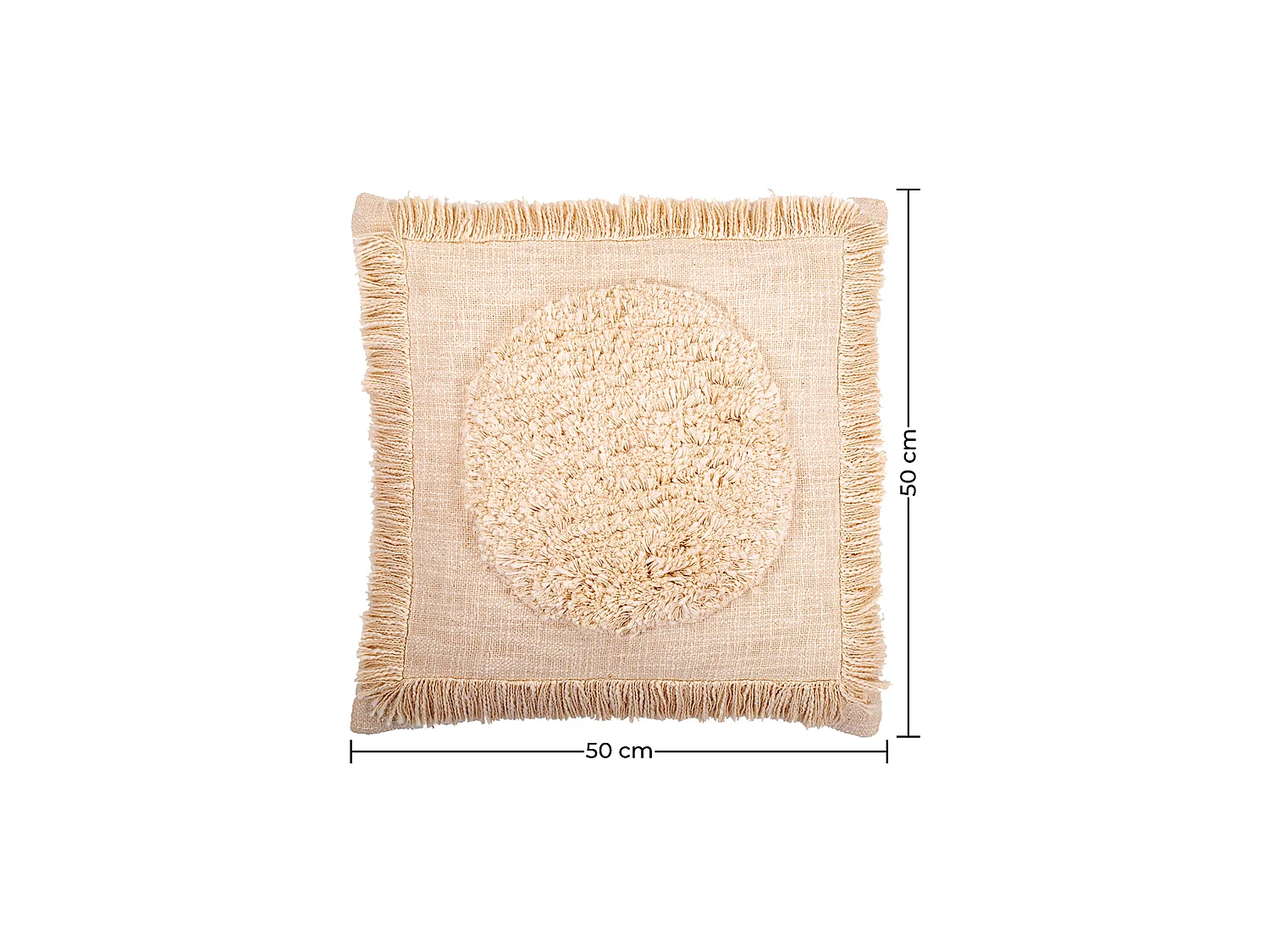 Coussin de style boho Bali - Housse et Rembourrage inclus - Eva Blanc