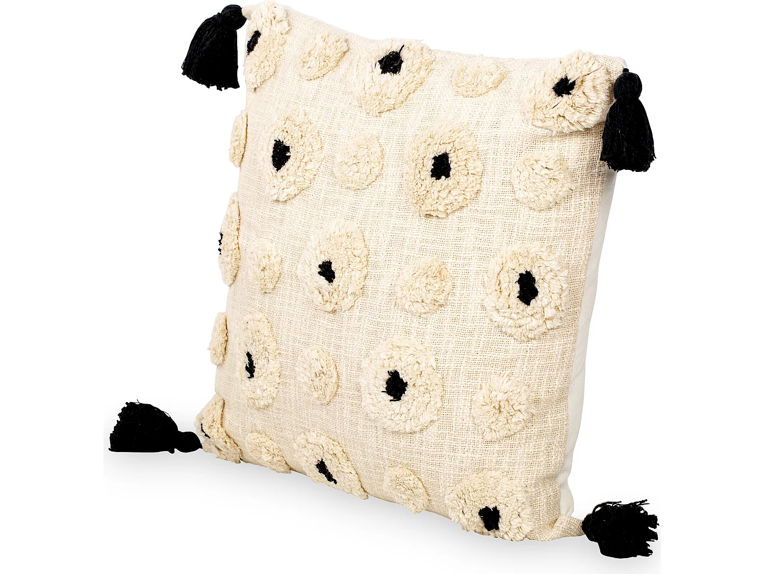 Coussin de style boho Bali - Housse et Rembourrage inclus - Eleanor Noir