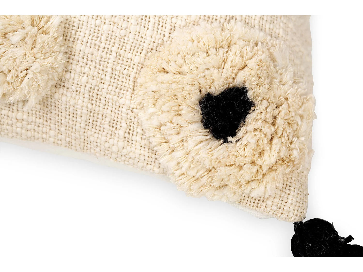 Coussin de style boho Bali - Housse et Rembourrage inclus - Eleanor Noir