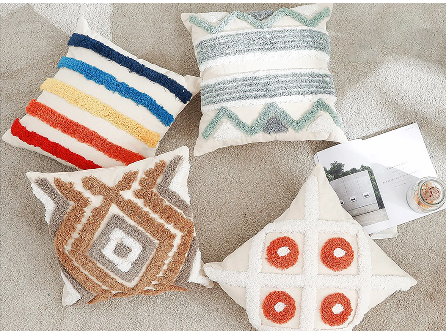 Boho Bali Style Kissen - Bezug und Füllung enthalten - Dura