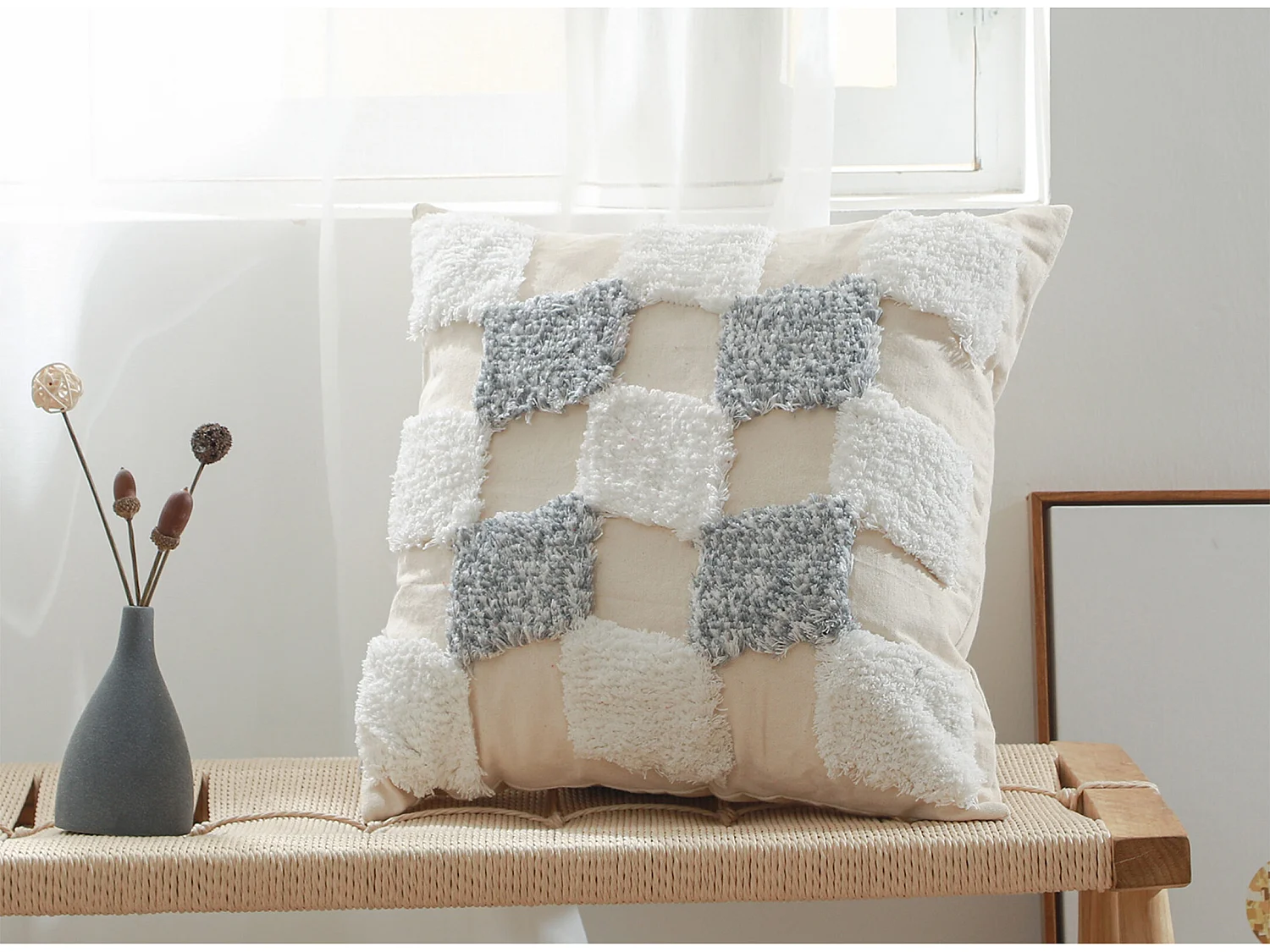 Cuscino in stile boho Bali - Copertura e riempimento inclusi - Varouna