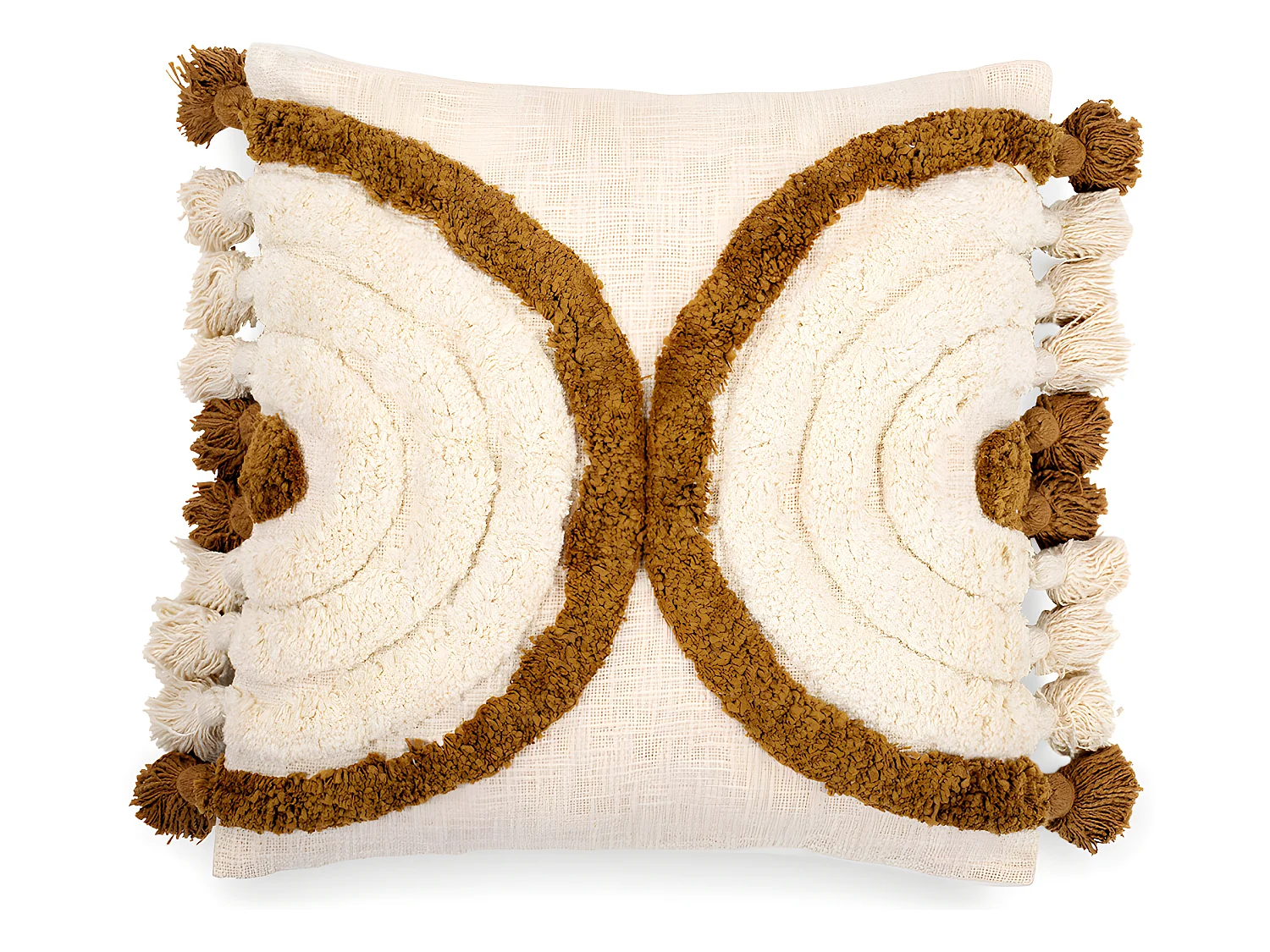 Coussin de style boho Bali - Housse et Rembourrage inclus - Edwyna Jaune