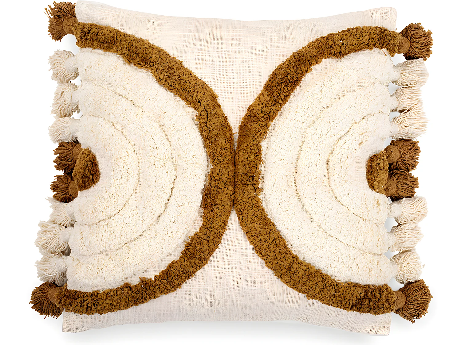 Coussin de style boho Bali - Housse et Rembourrage inclus - Edwyna Jaune