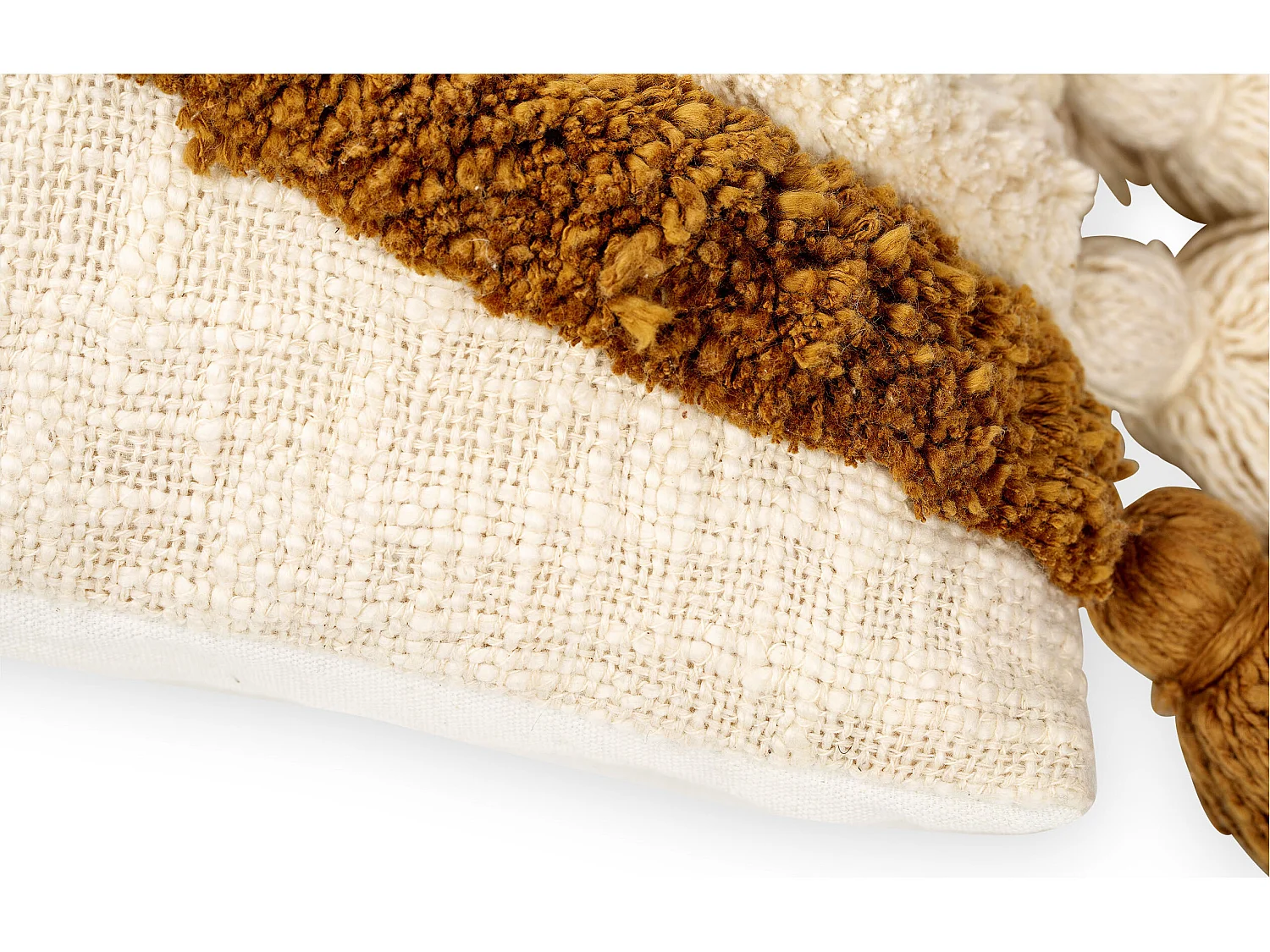 Coussin de style boho Bali - Housse et Rembourrage inclus - Edwyna Jaune