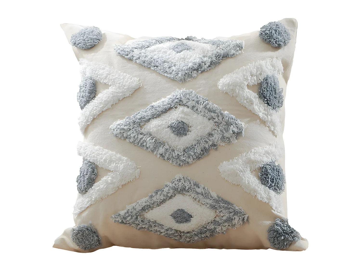 Coussin de style boho Bali - Housse et Rembourrage inclus - Mawi Gris