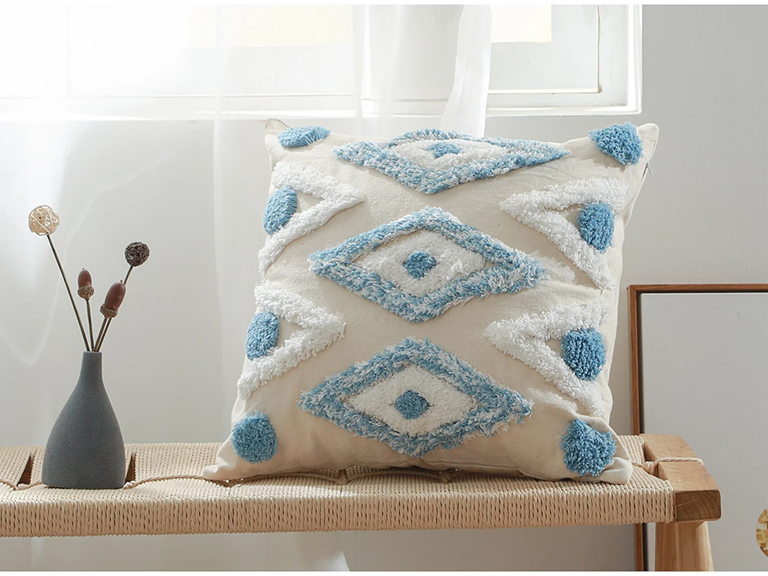 Boho Bali Style Kissen - Bezug und Füllung enthalten - Mawi