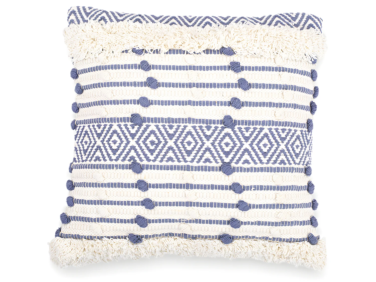 Cojín Estilo Boho Bali - Funda y Relleno - Lana