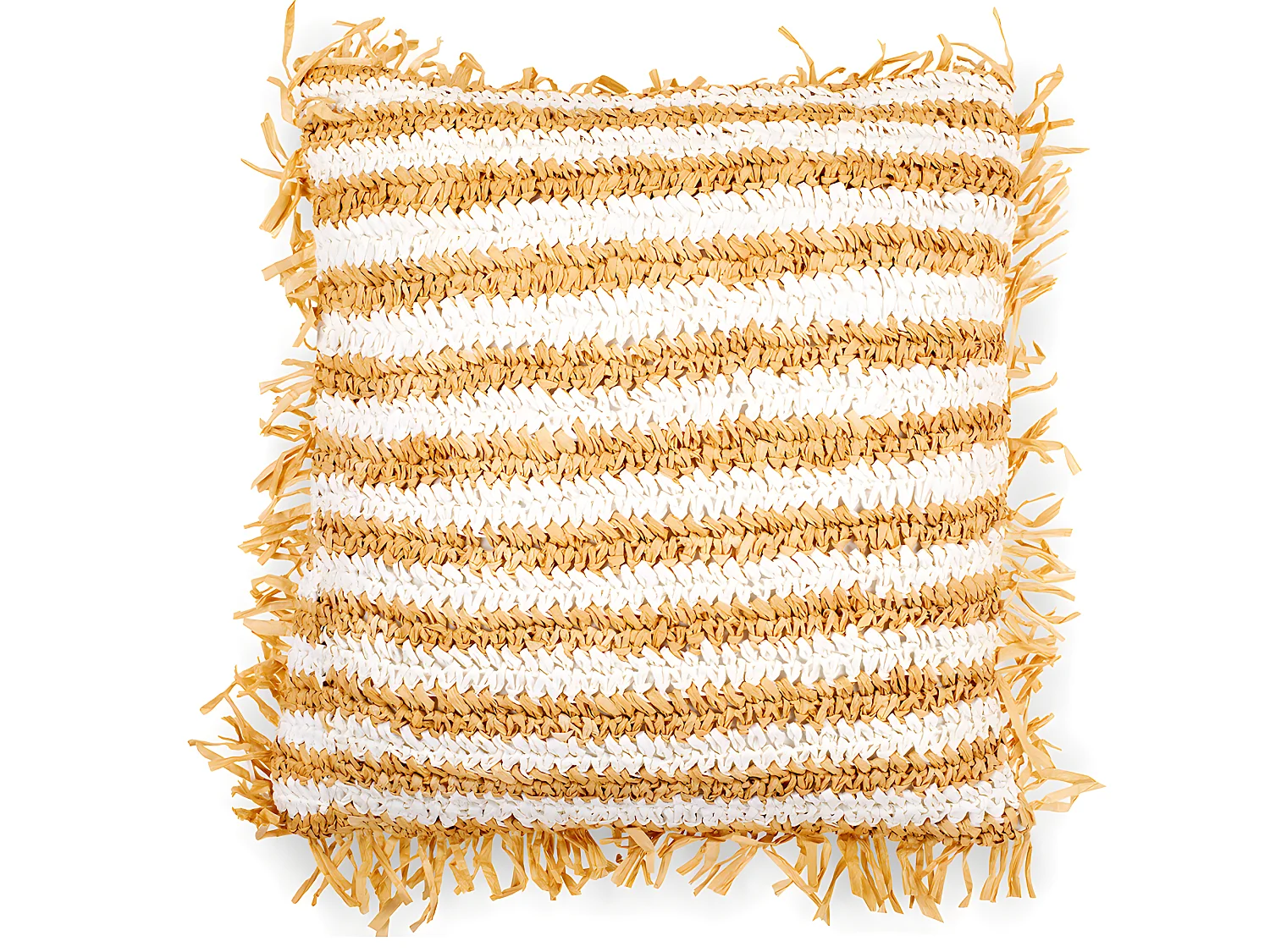 Coussin de style boho Bali - Housse et Rembourrage inclus - Carissa Crème