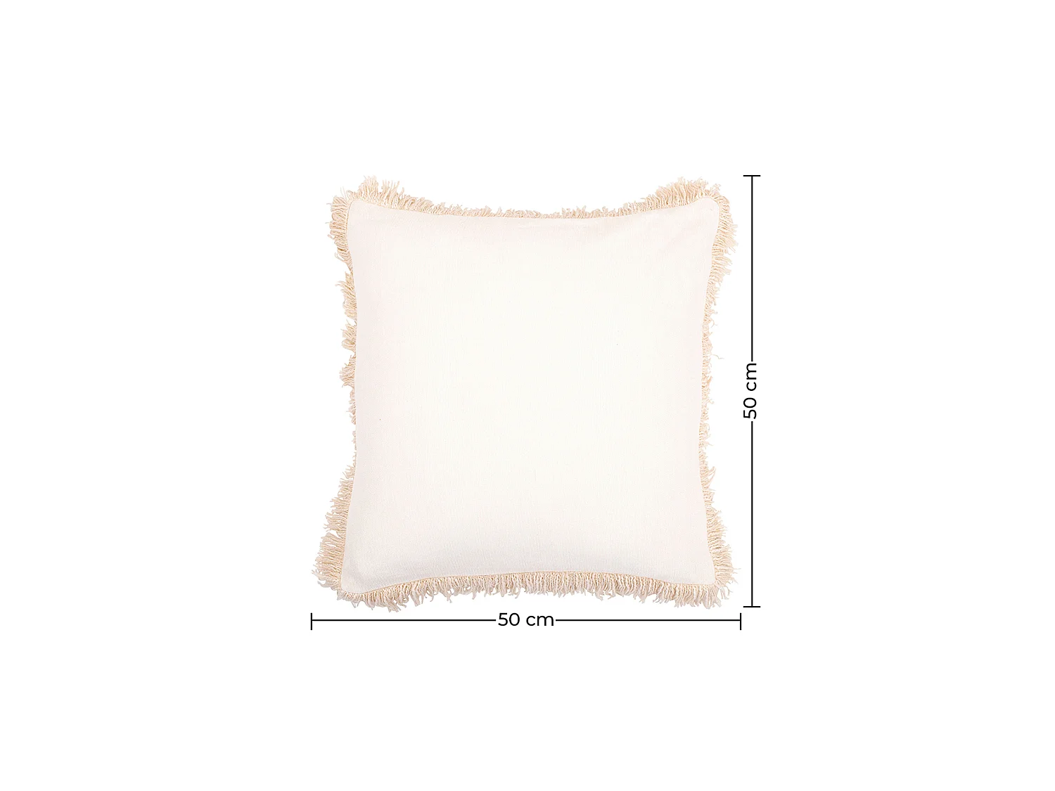 Coussin de style boho Bali - Housse et Rembourrage inclus - Anja Crème
