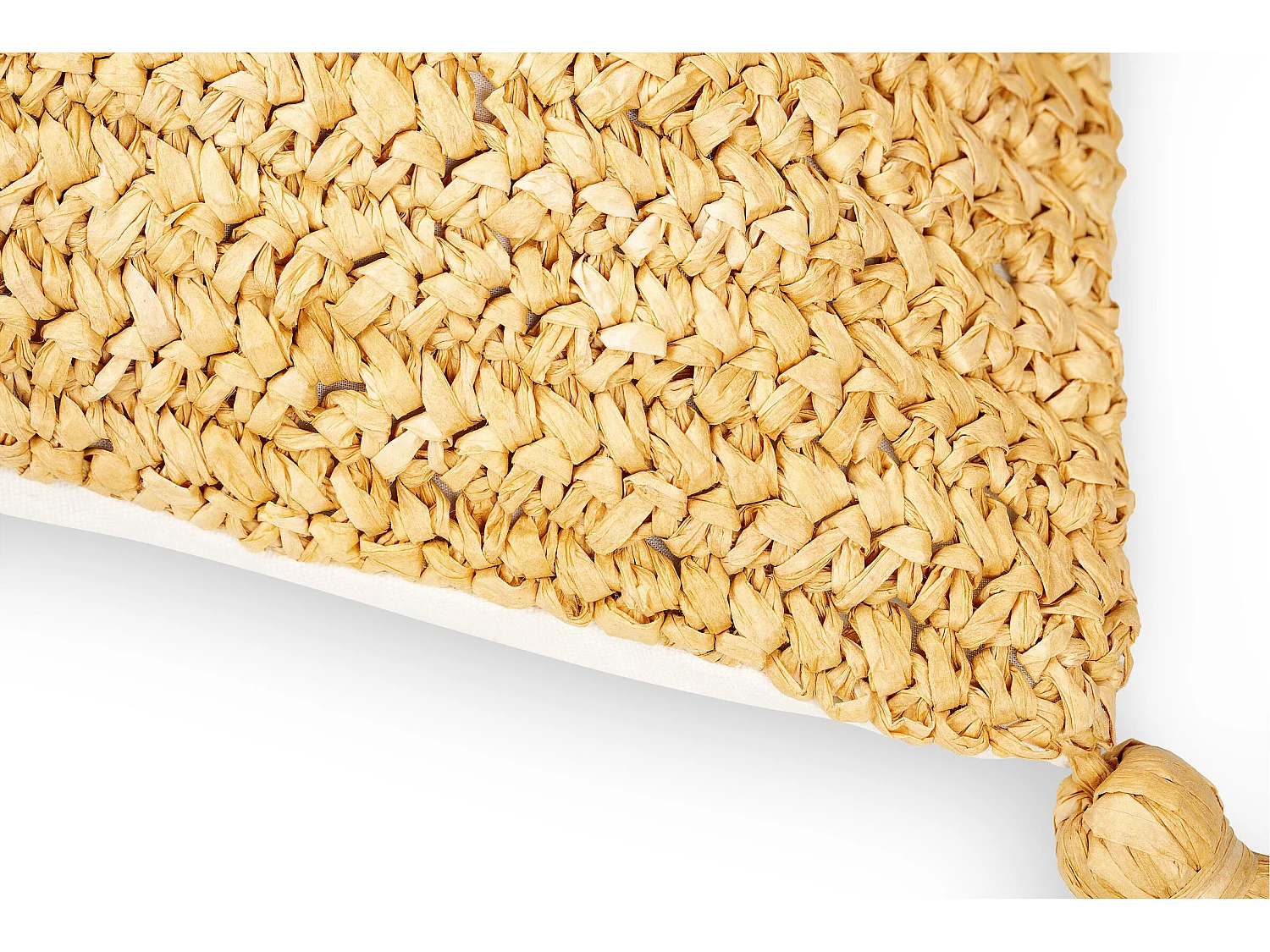 Coussin de style boho Bali - Housse et Rembourrage inclus - Carmel Crème