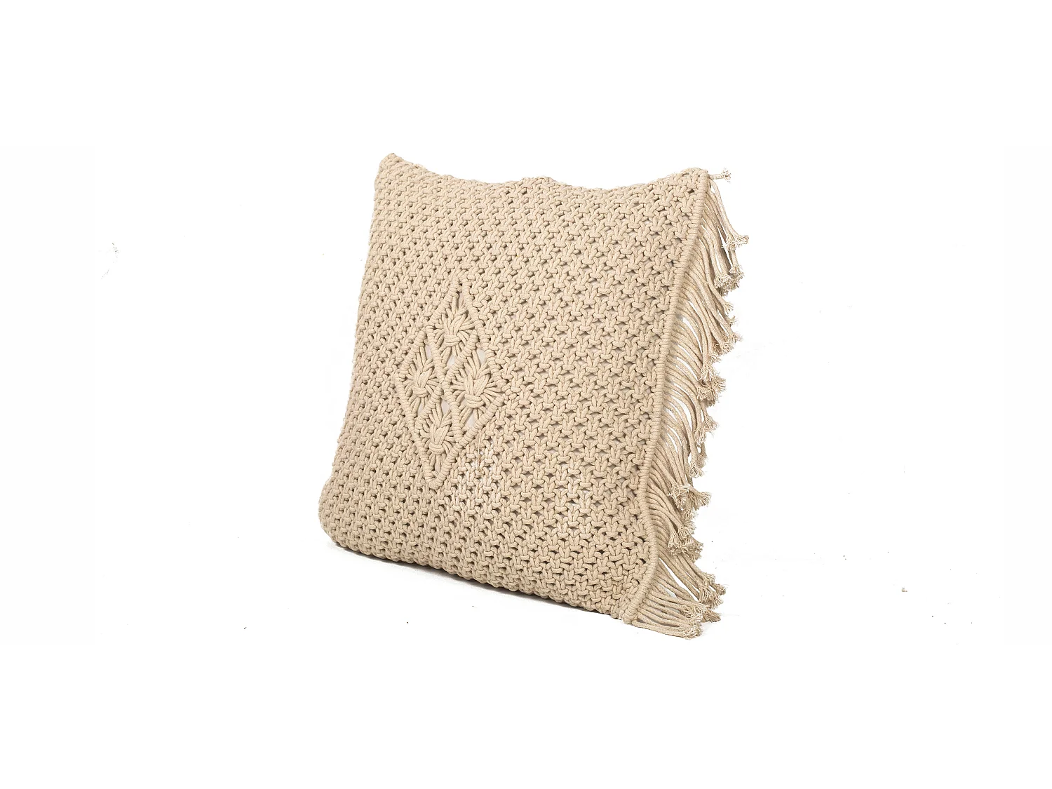 Coussin de style boho Bali - Housse et Rembourrage inclus - Sefira Crème