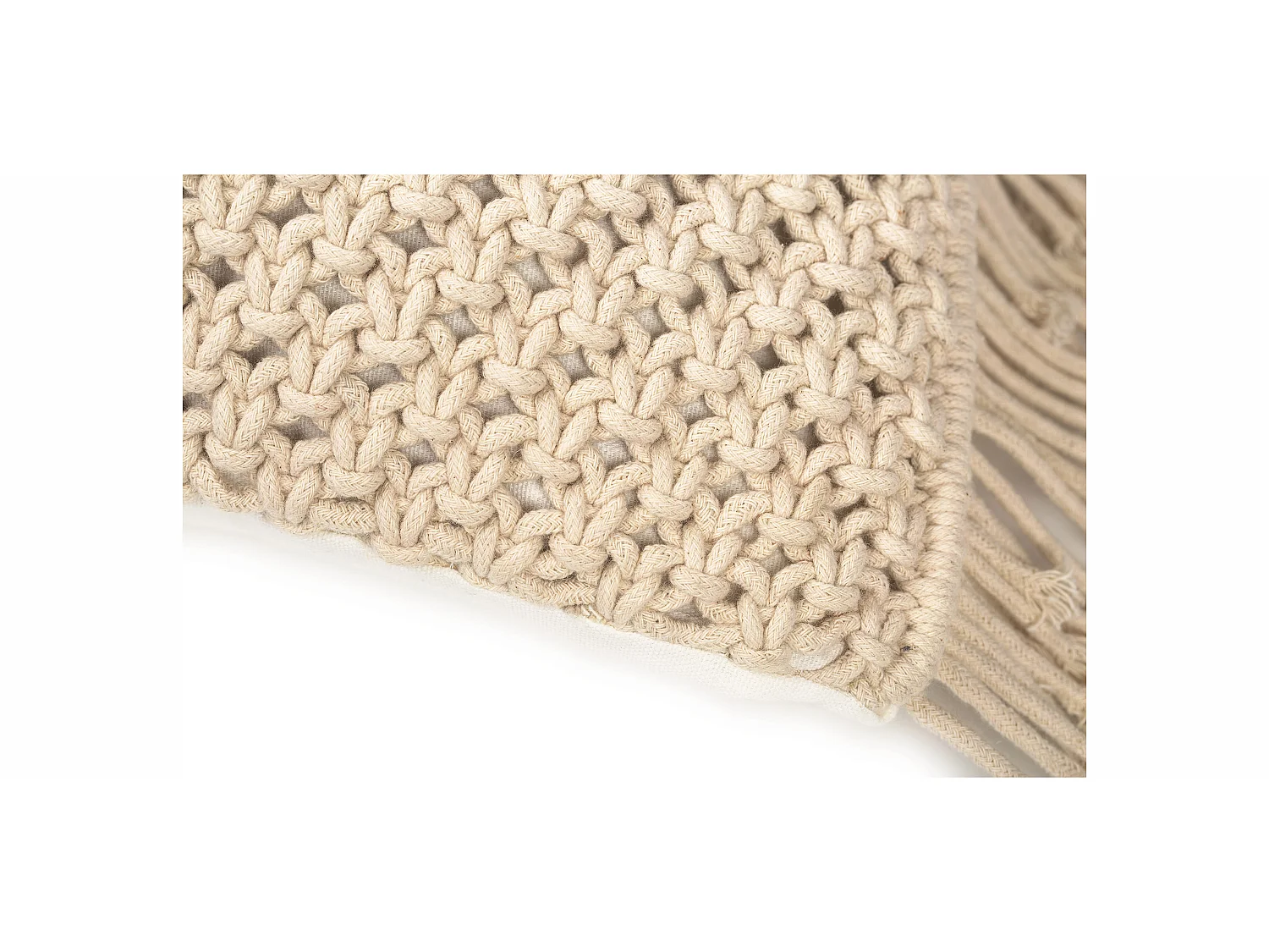 Coussin de style boho Bali - Housse et Rembourrage inclus - Sefira Crème