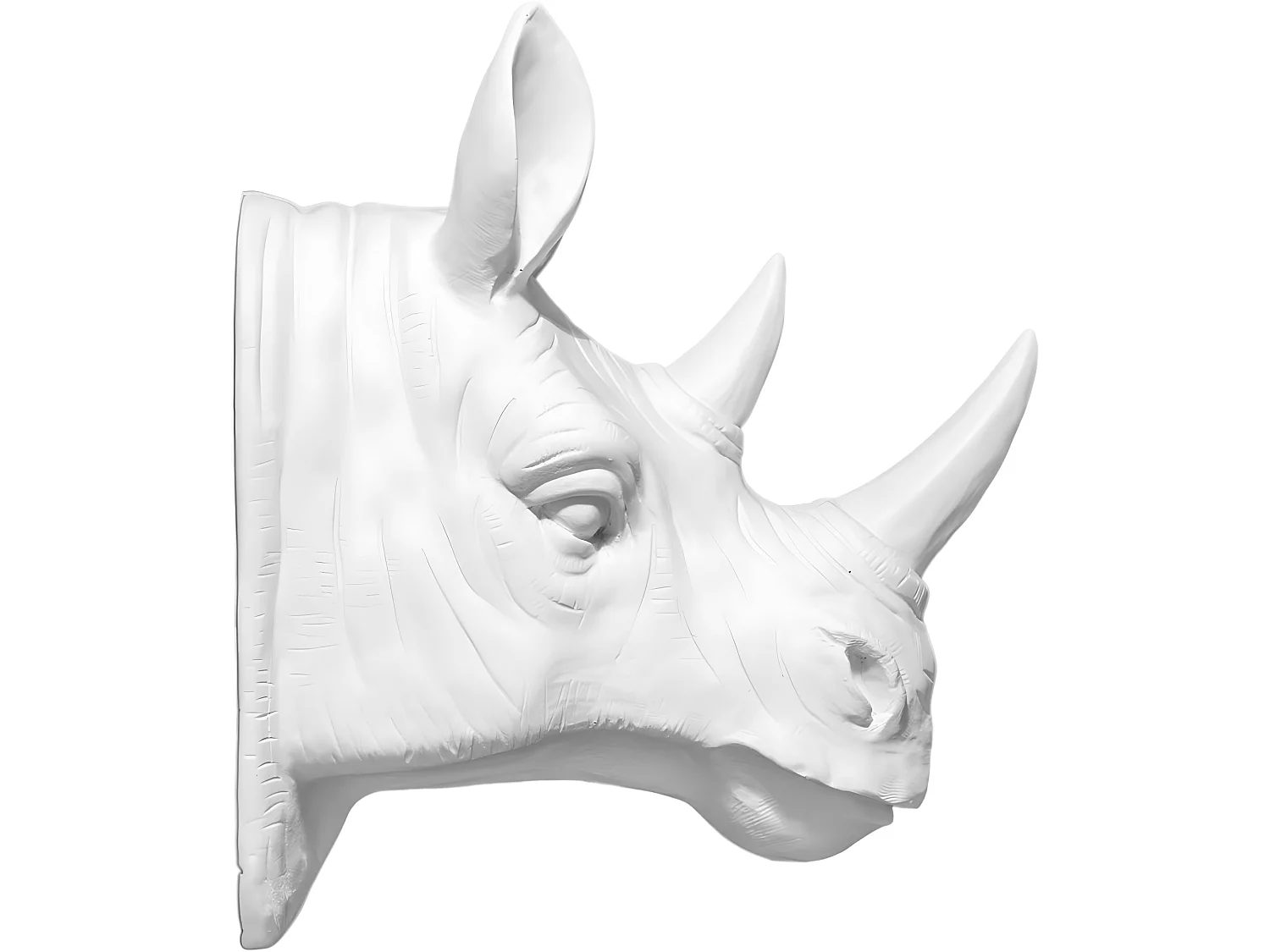 Decorazione da Parete - Testa di Rinoceronte Bianco - Uka
