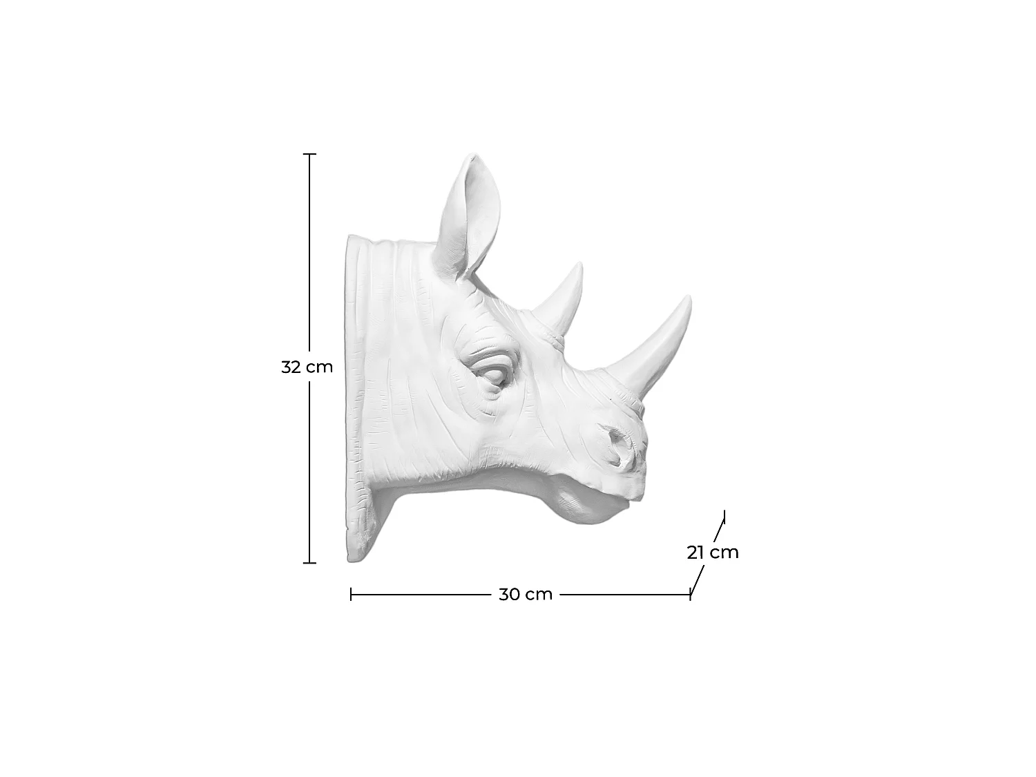 Decorazione da Parete - Testa di Rinoceronte Bianco - Uka