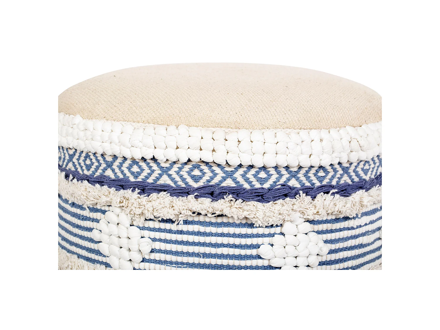 Runder Pouf Hocker - Boho Bali Stil - Josephine