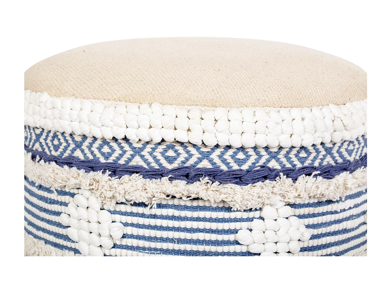 Runder Pouf Hocker - Boho Bali Stil - Josephine