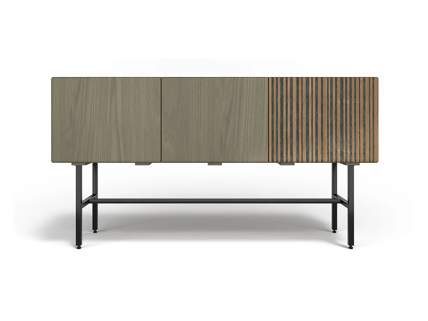 Buffet en Bois - Stile Vintage - 2 portes - Calabri Gris