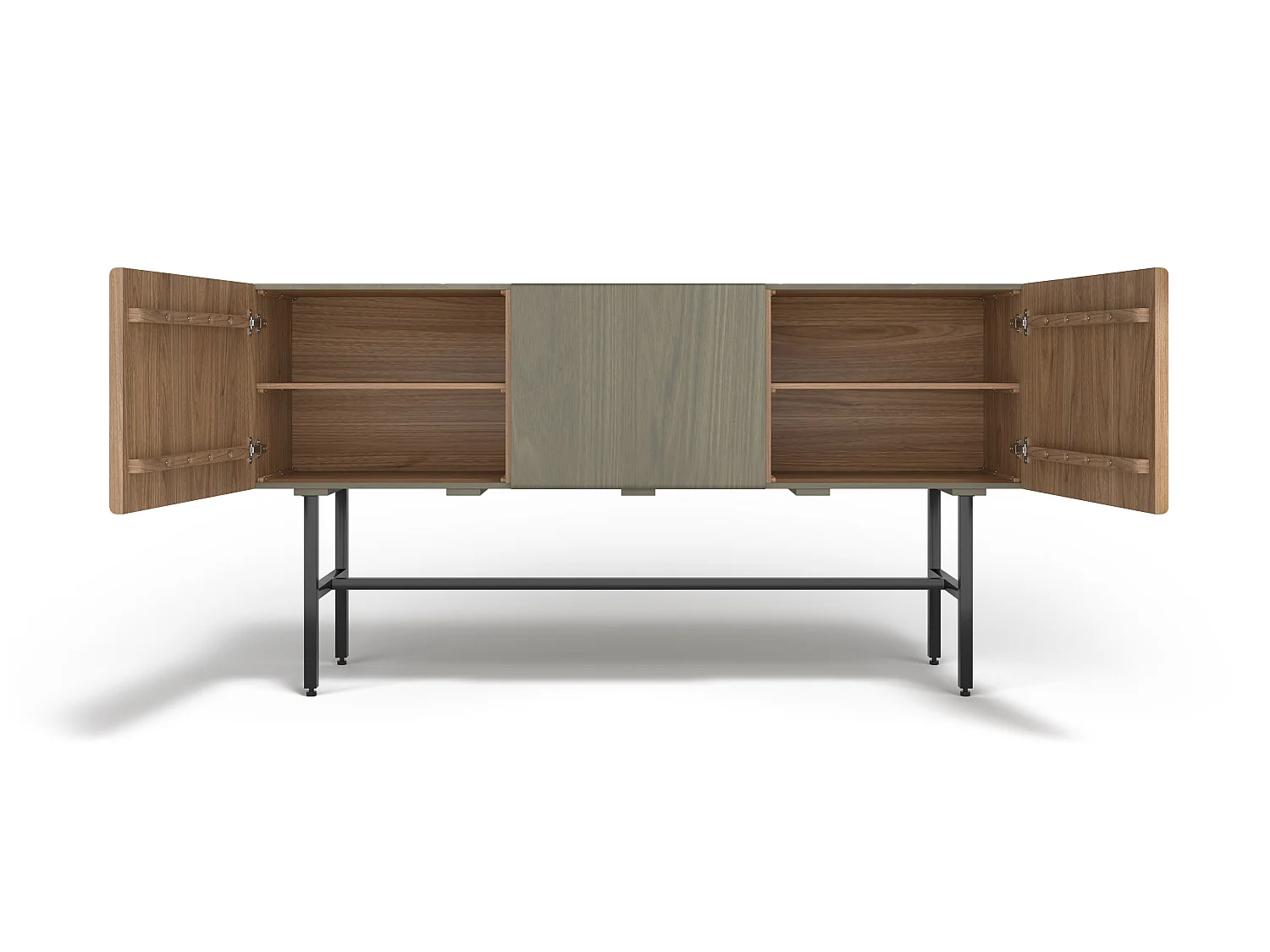 Buffet en Bois - Stile Vintage - 2 portes - Calabri Gris