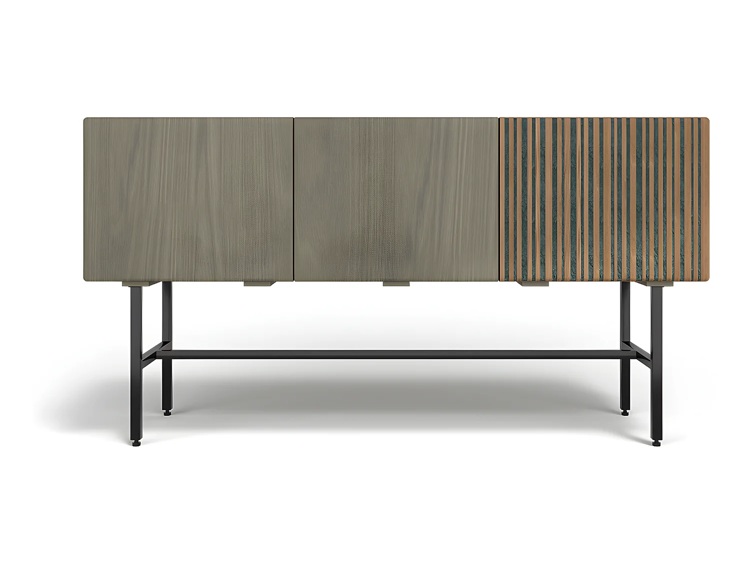 Buffet en Bois - Stile Vintage - 2 portes - Calabri Gris