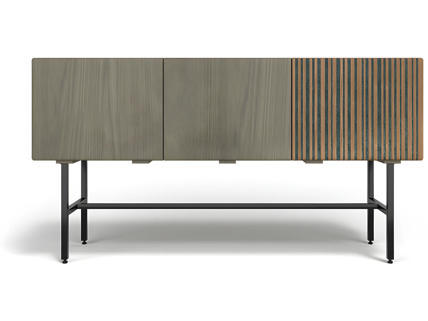 Buffet en Bois - Stile Vintage - 2 portes - Calabri Gris