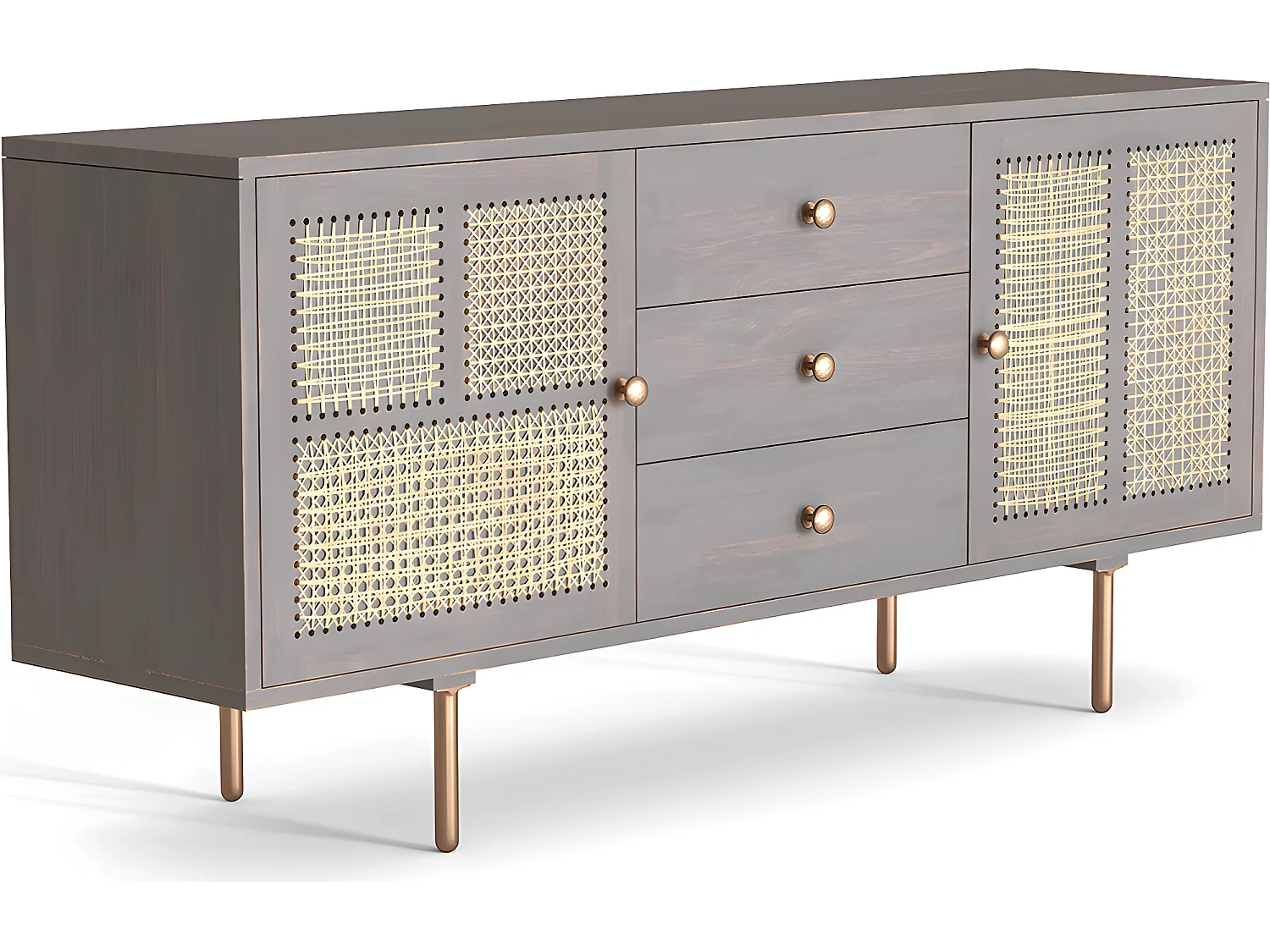 Buffet en Bois - Stile Vintage - Dena Gris foncé