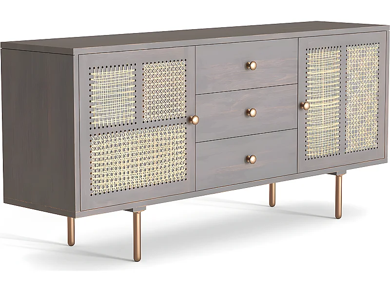 Buffet en Bois - Stile Vintage - Dena Gris foncé