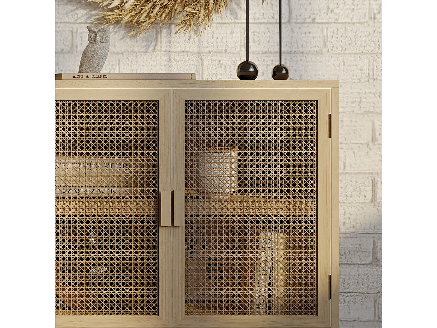 Buffet en Bois Naturel - Design Boho Bali - 2 Portes - Treys Naturel
