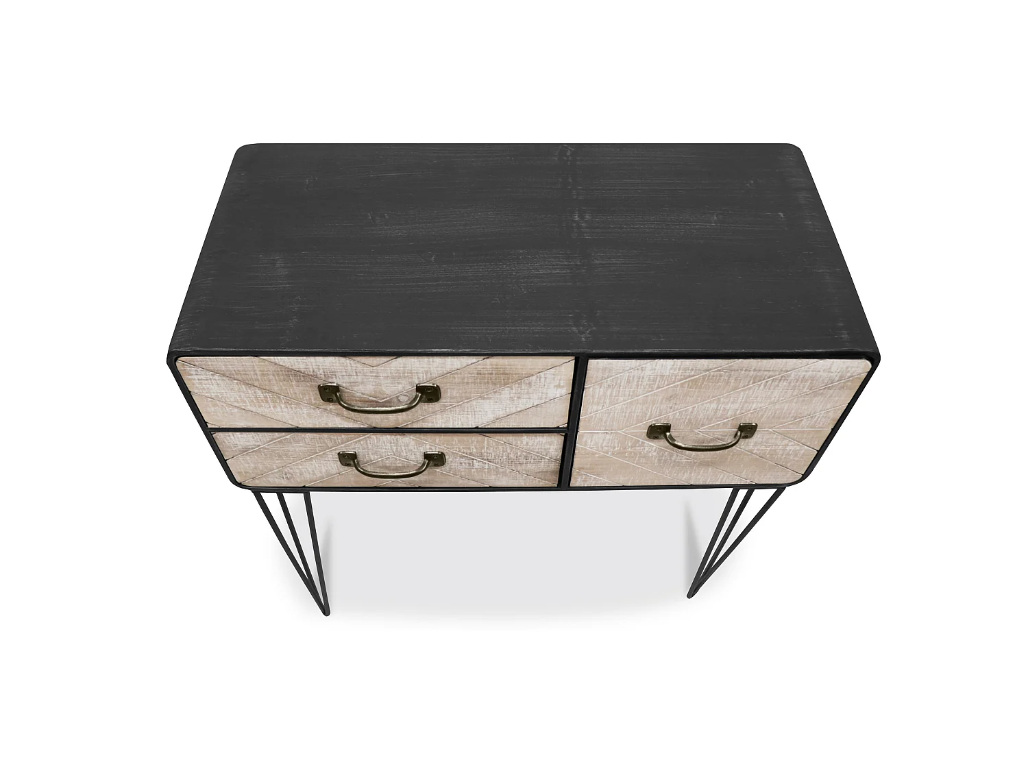 Buffet Métallique - Design Industriel - 3 Tiroirs - Orson Bois naturel