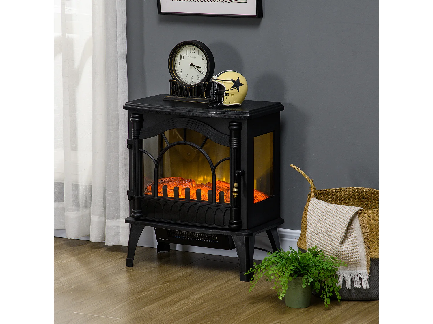 Chimenea eléctrica negro 55x31x58 cm HOMCOM