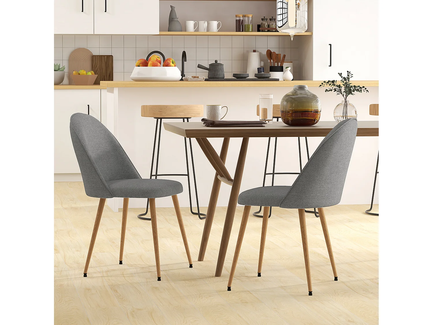 Sillas de comedor gris 50x52x83 cm HOMCOM